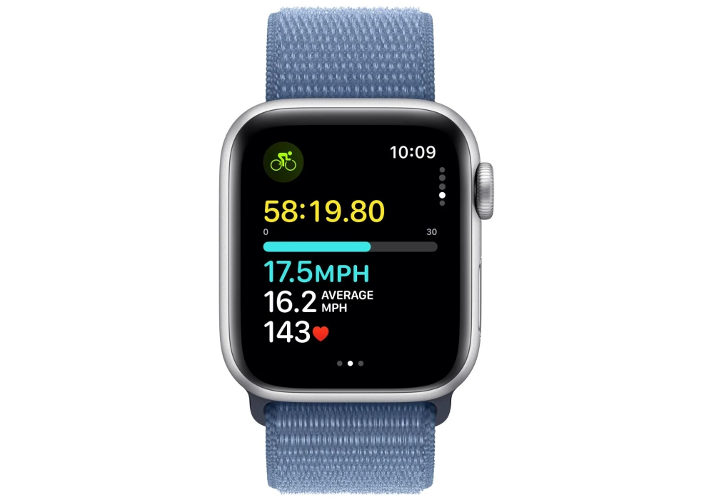 Apple Watch SE 2023 40 mm GPS Alu Argent Loop Bleu dhiver