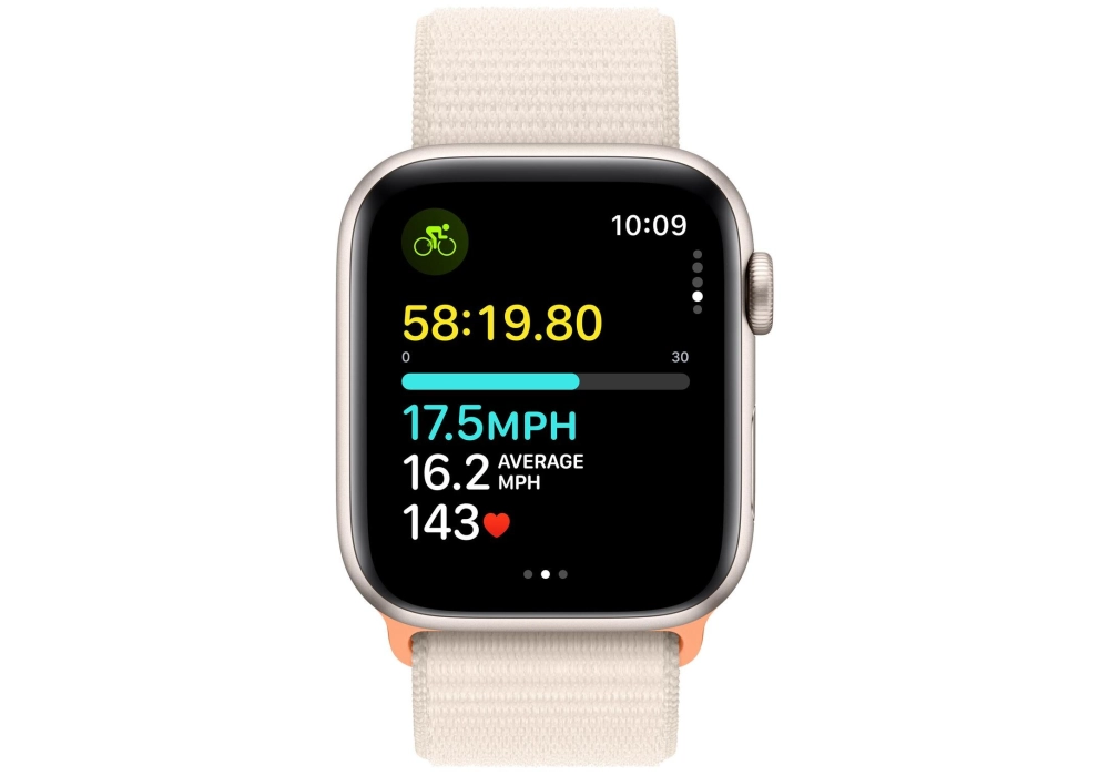 Apple Watch SE 2023 44 mm GPS Alu Sport Loop Lumière stellaire
