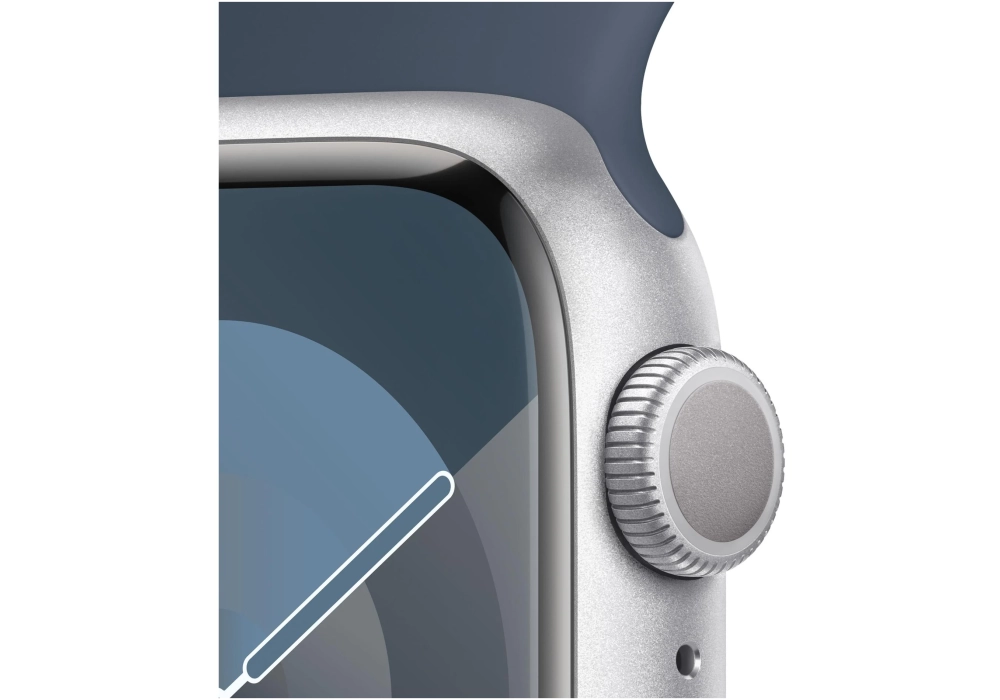 Apple Watch Series 9 41 mm Alu Argent Sport Bleu orage M/L