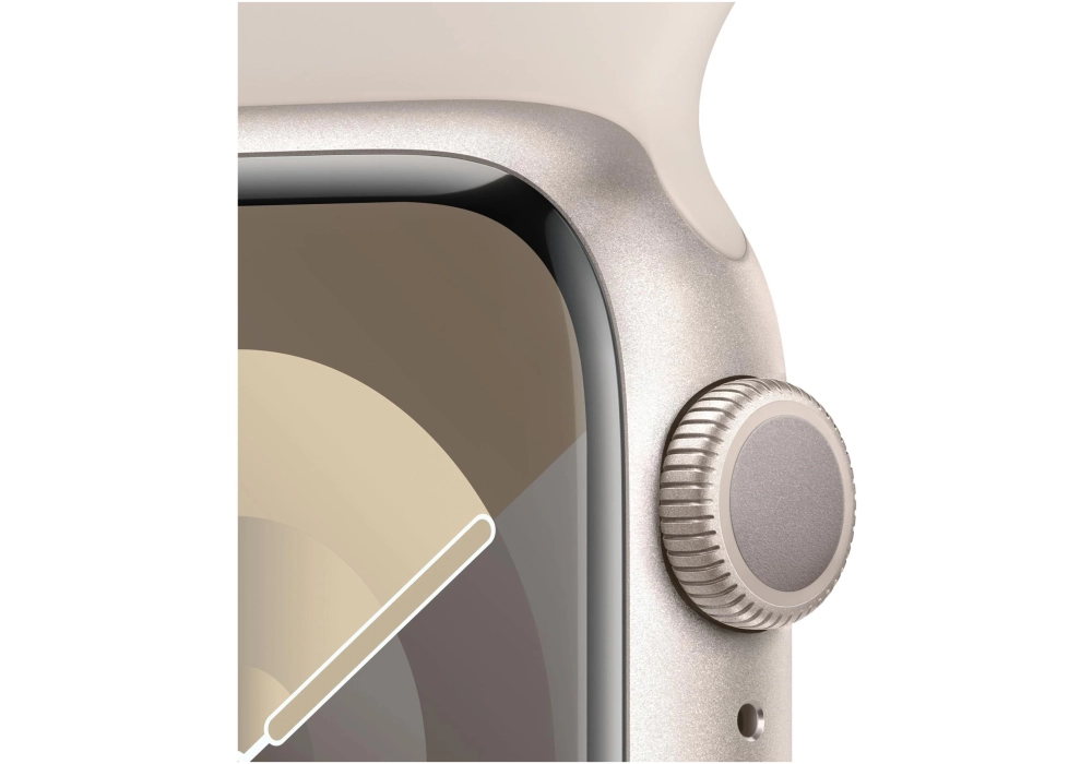 Apple Watch Series 9 41 mm Alu Lumière stellaire Sport M/L