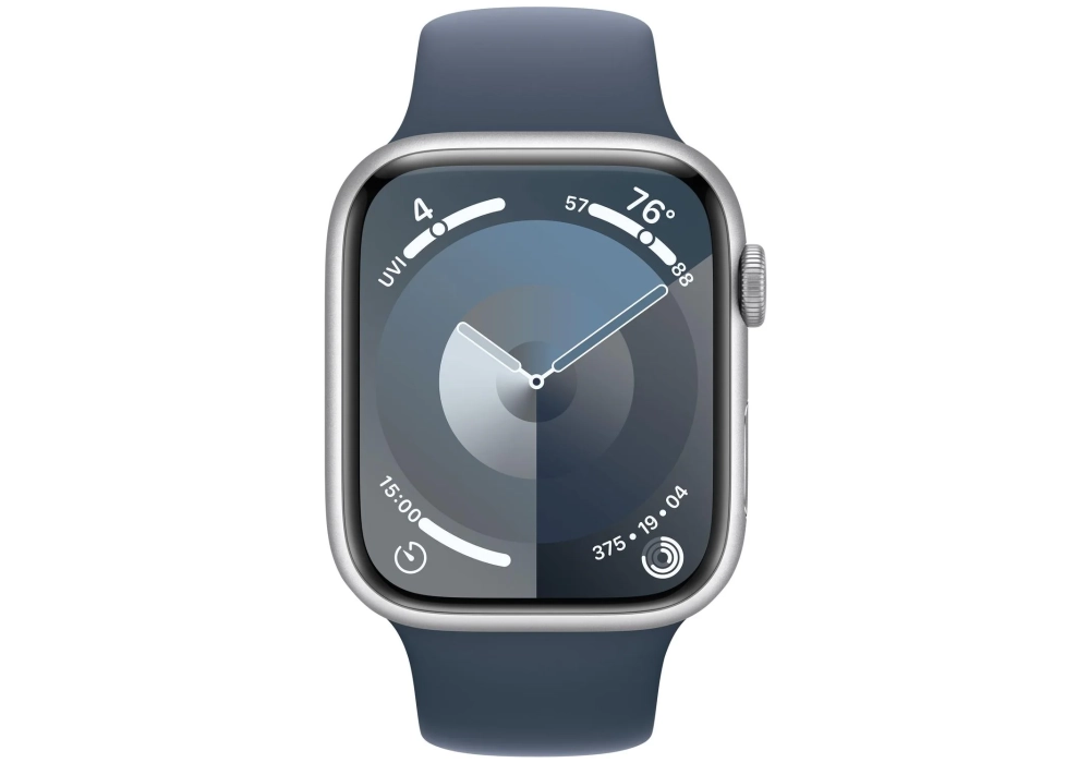 Apple Watch Series 9 45 mm Alu Argent Sport Bleu orage S/M