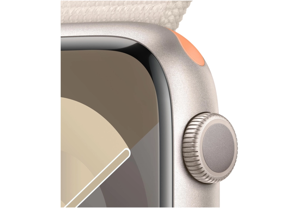 Apple Watch Series 9 45 mm Alu Lumière stellaire Loop