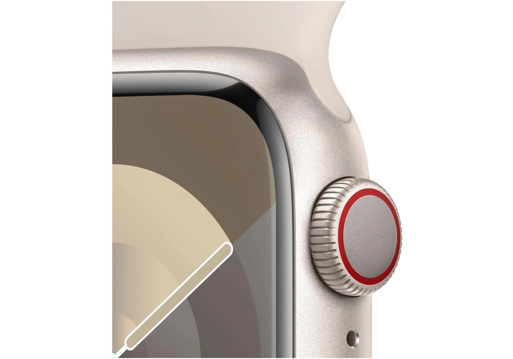 Apple Watch Series 9 45 mm LTE Alu Lumière stellaire Sport M/L
