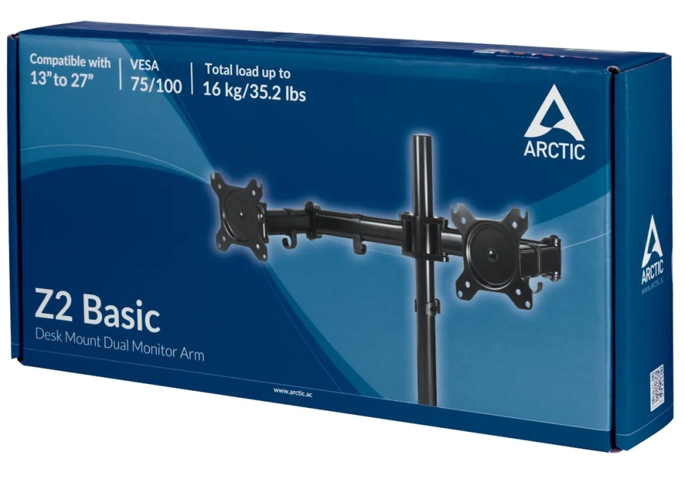 Arctic Cooling Supports de table Z2 Basic jusqu’à 16 kg – Noir