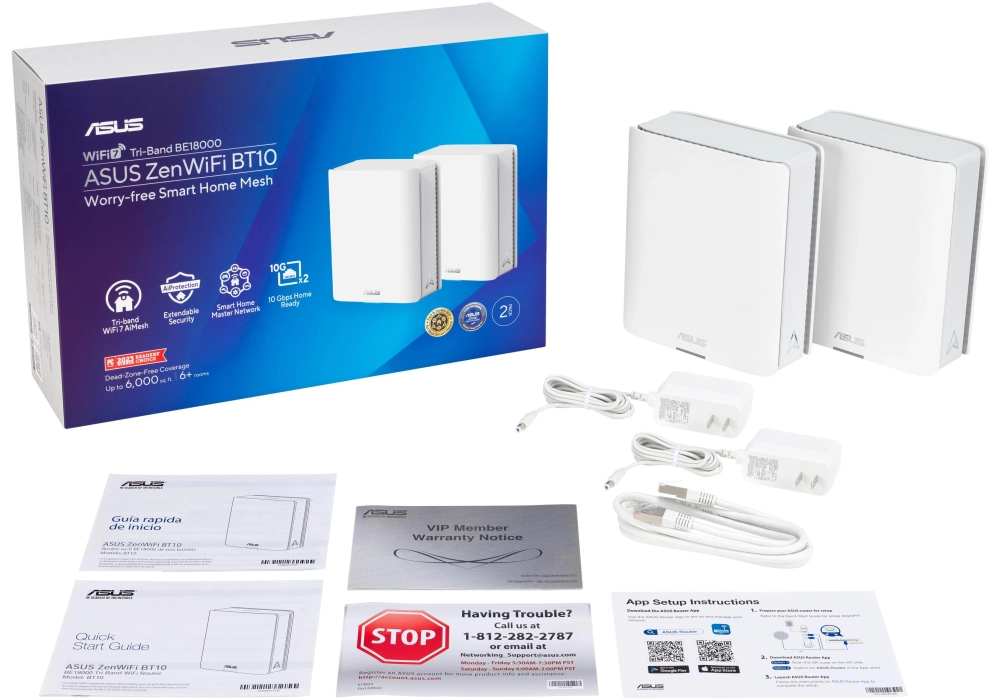 ASUS Routeur WiFi tri-bande ZenWiFi BT10 Paquet de 3 Blancs