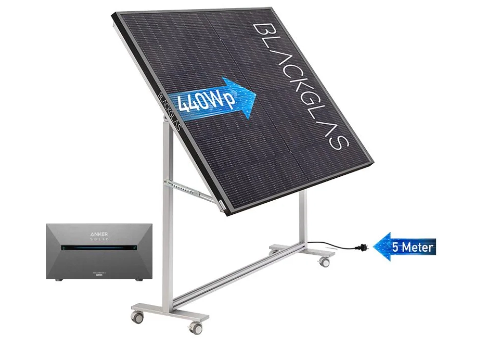 BLACKGLAS Installation solaire ECOstoragePRO 440 W