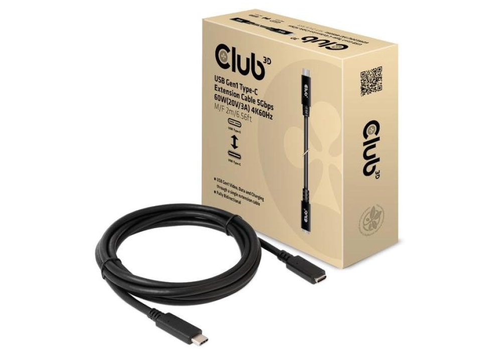 Club 3D Rallonge USB 3.1 Gen 1 Type-C - 2.0 m