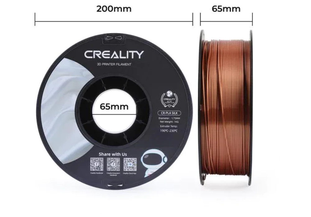 Creality Filament PLA, Silk cuivre, 1.75 mm, 1 kg