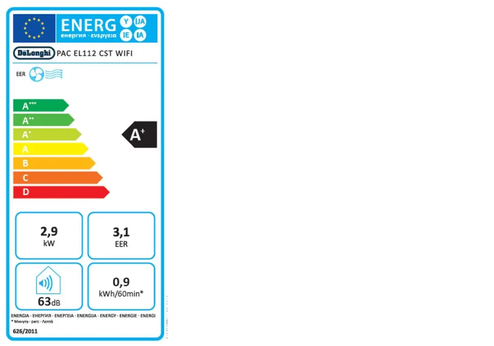 De'Longhi Climatiseur Pinguino PAC EL112 CST WIFI 110 m³