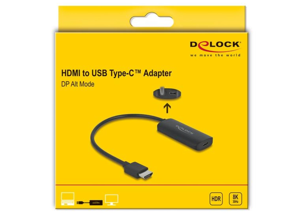 Delock Adaptateur 8K/30Hz HDMI - USB type C