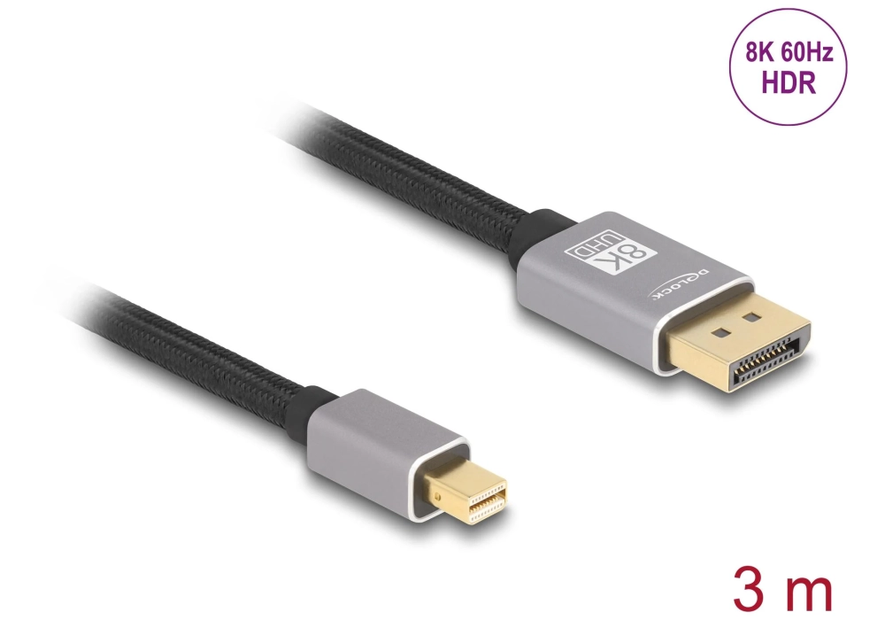 Delock Câble 8K 60 Hz Mini DisplayPort - DisplayPort, 3 m