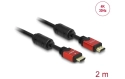 Delock Câble HDMI / HDMI - 4K 30Hz - 2.0 m (Rouge/Noir)