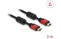 DeLock Câble HDMI / HDMI - 4K 30Hz - 3.0 m (Rouge/Noir)