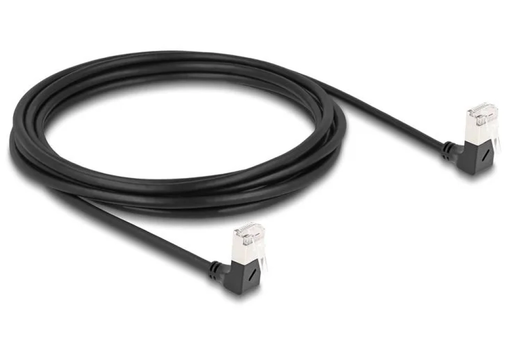 Delock Câble patch coudé à 90 Cat 6A, S/FTP, 3 m, Noir