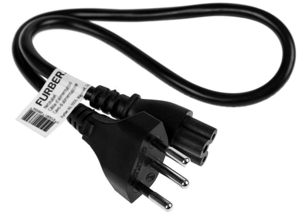 FURBER.power Câble d'alimentation C5-T12 - 0.5 m (Noir) Mickey