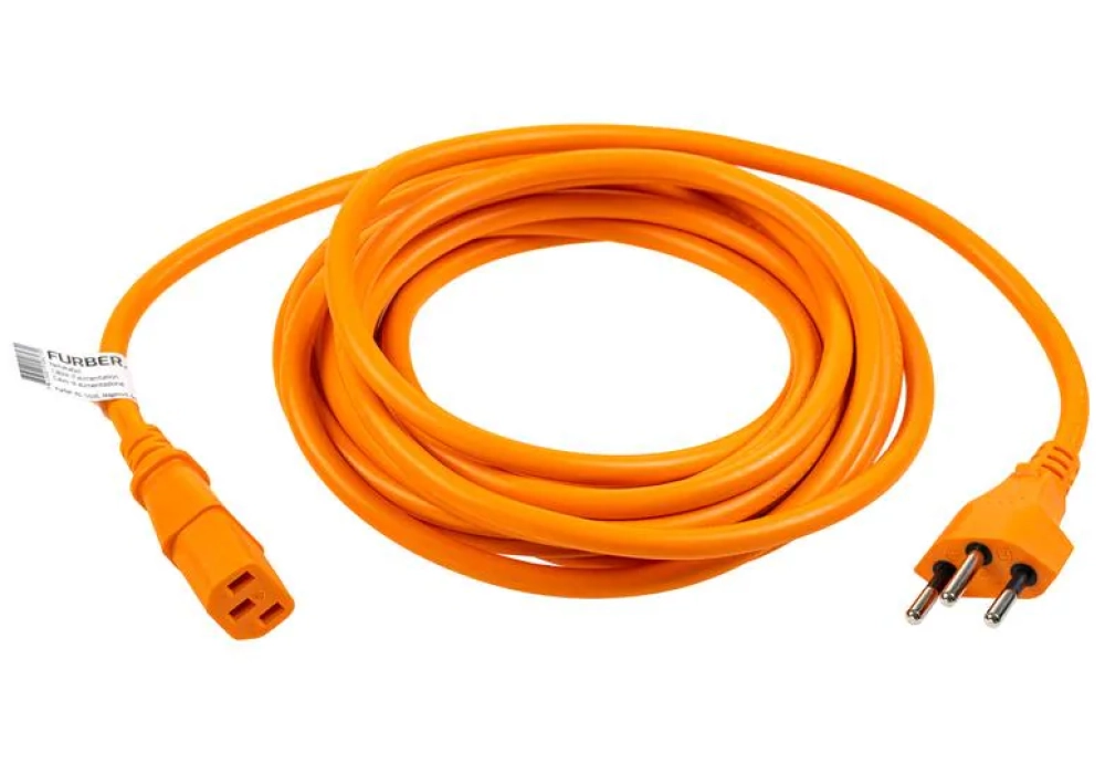 FURBER.power Câbles d’alimentation C13-T12 - 3.0 m (Orange)