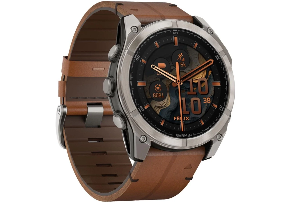 GARMIN Fenix 8 AMOLED Sapphire, 51 mm Marron