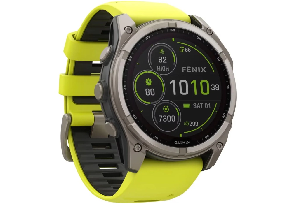 GARMIN Fenix 8 Solar Sapphire, 51 mm Jaune