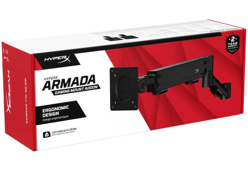 HyperX Armada Addon Gaming Mount jusqu’à 9.1 kg – Noir