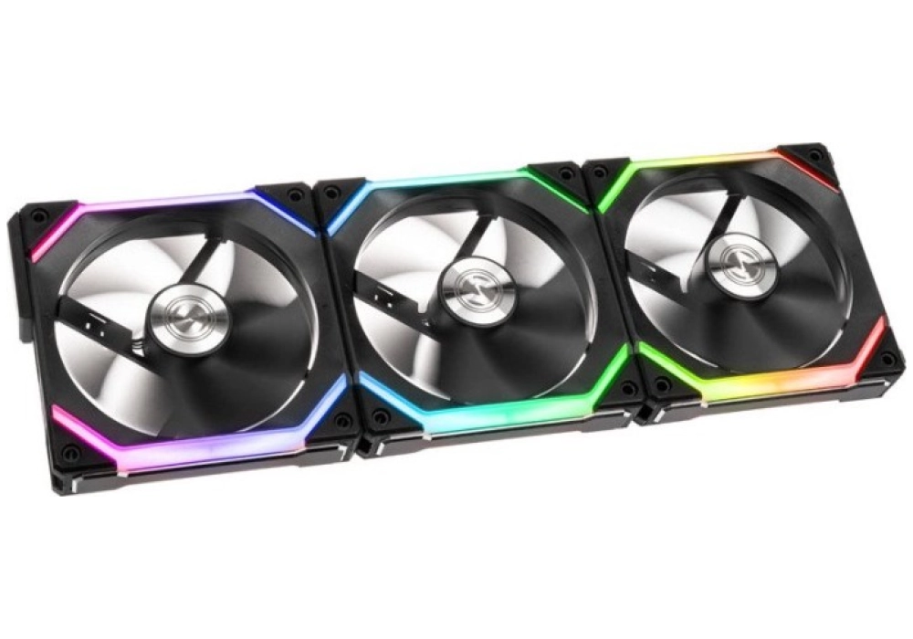 Lian Li UNI FAN SL120 RGB PWM - Pack de 3 + contrôleur - 120mm (Noir)