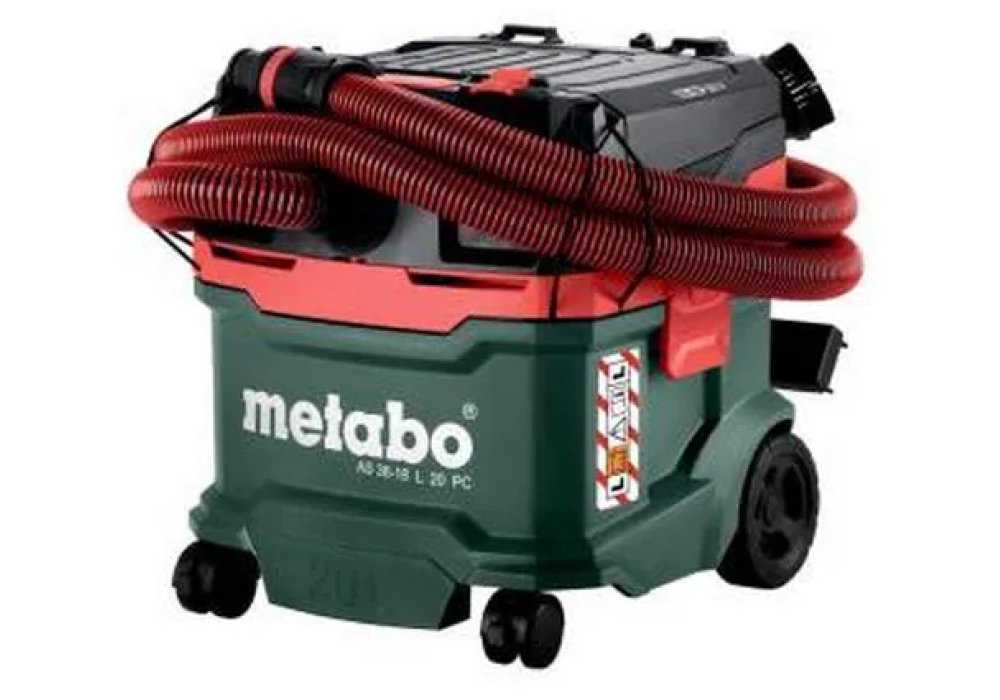 Metabo Aspirateur à déchets humides/secs sans fil AS 36-18 L 20 PC Solo