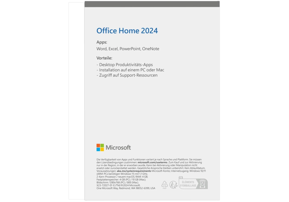 Microsoft Office Home 2024 - Boite - DE