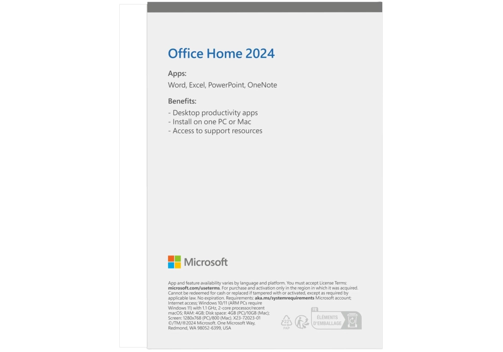 Microsoft Office Home 2024 - Boite - EN