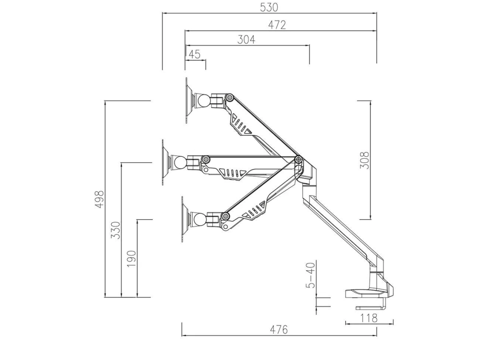 NEOMOUNTS Supports de table FPMA-D750BLACK2 jusqu'à 8 kg