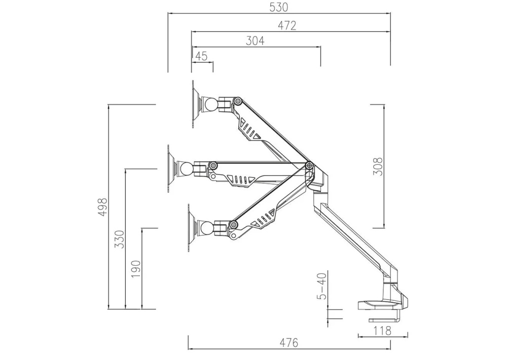 NEOMOUNTS Supports de table FPMA-D750SILVER2 jusqu'à 8 kg