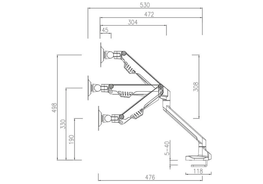 NEOMOUNTS Supports de table FPMA-D750SILVER2 jusqu'à 8 kg