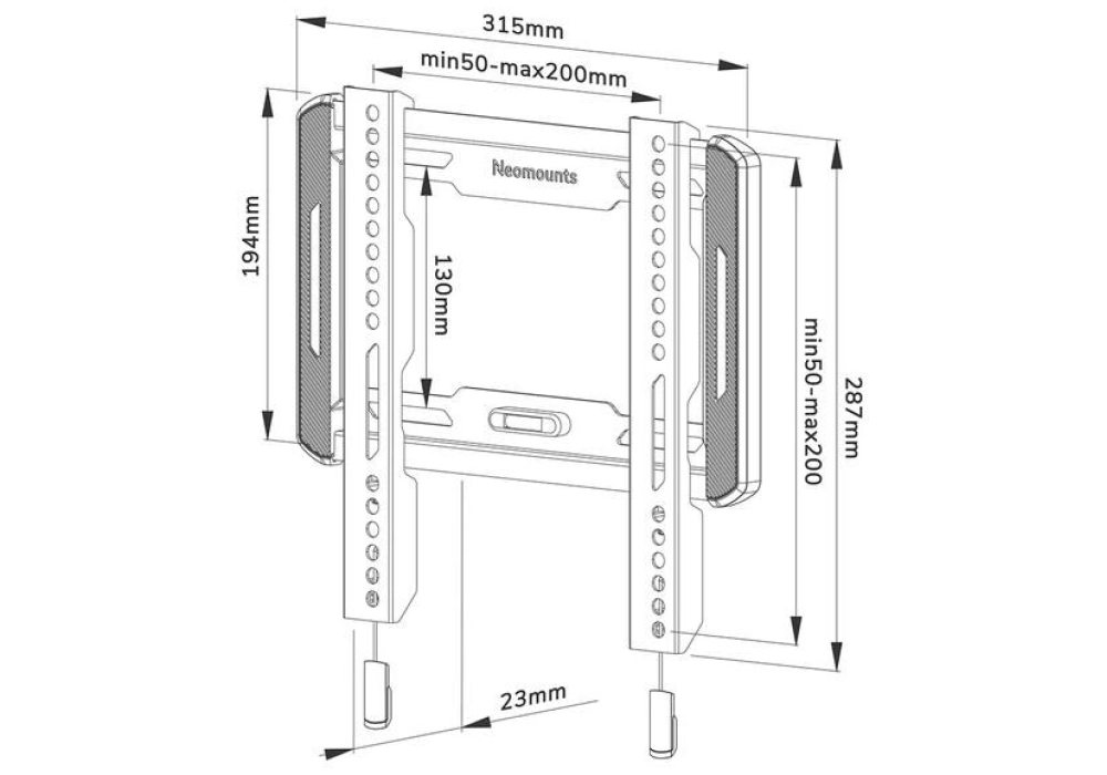 NEOMOUNTS Supports mural WL30-550BL12 Noir