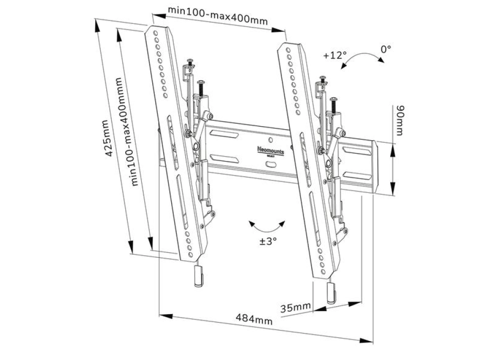 NEOMOUNTS Supports mural WL35S-850BL14 Noir