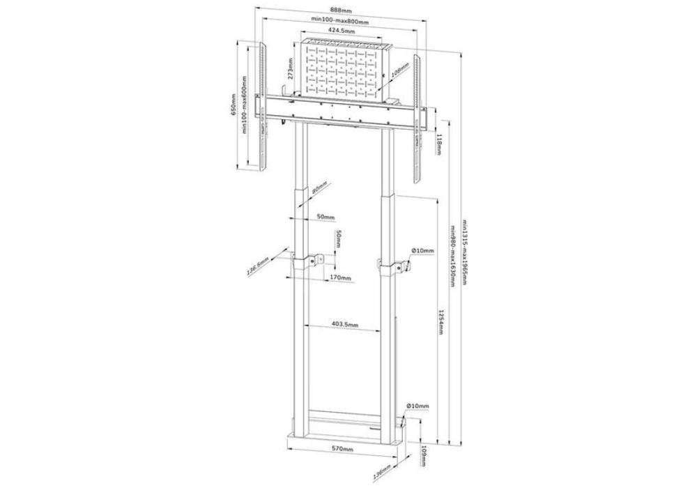 NEOMOUNTS Trolley TV WL55-875WH1 Blanc