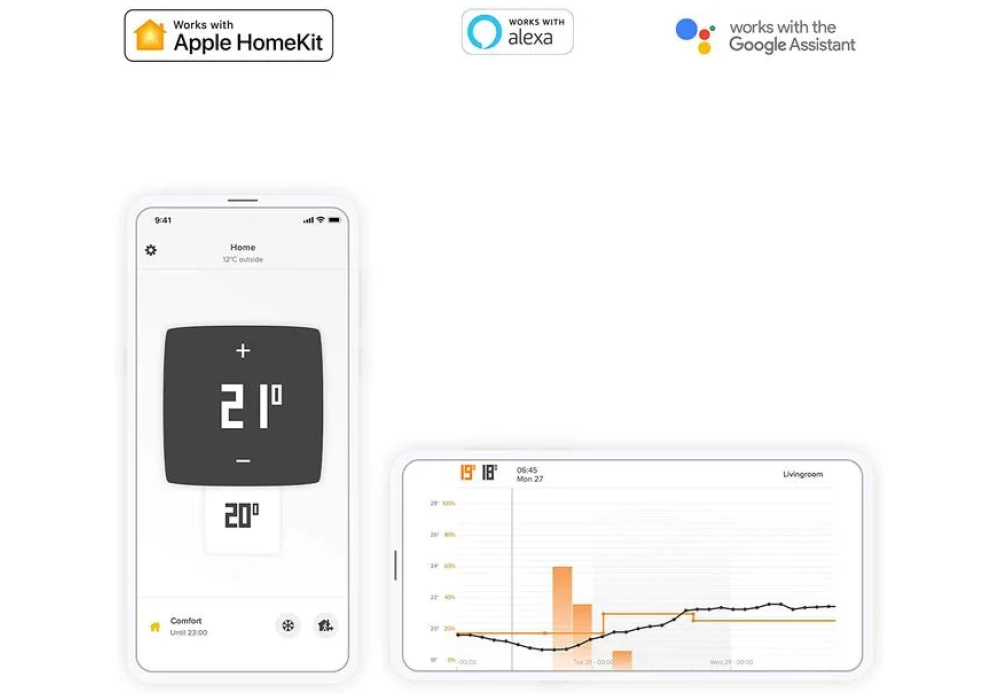 Netatmo Comfort Thermostat Kit de démarrage 3x thermostat, 1x hub