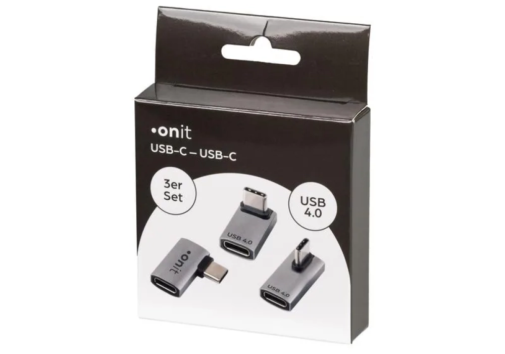 onit Adaptateur coudé Connecteur USB C - USB C,  3 pièces