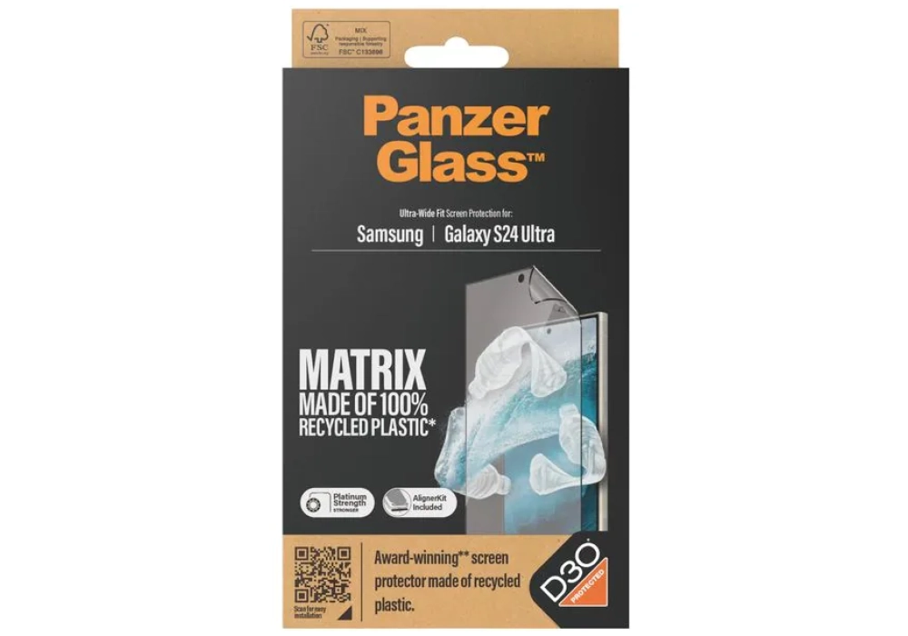 Panzerglass Protection d’écran Ultra Wide Fit D3O PET Galaxy S24 Ultra