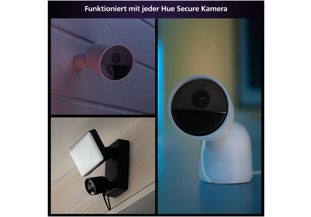 Philips Hue Kit sécurisé, caméra/capteur de contact/pied, Câble, blanc