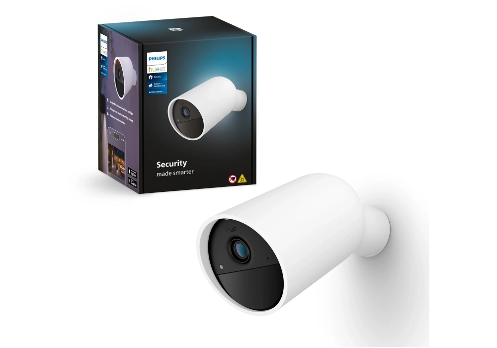 Philips Hue Secure Kit, caméra + capteur de contact, batterie, blanc/noir