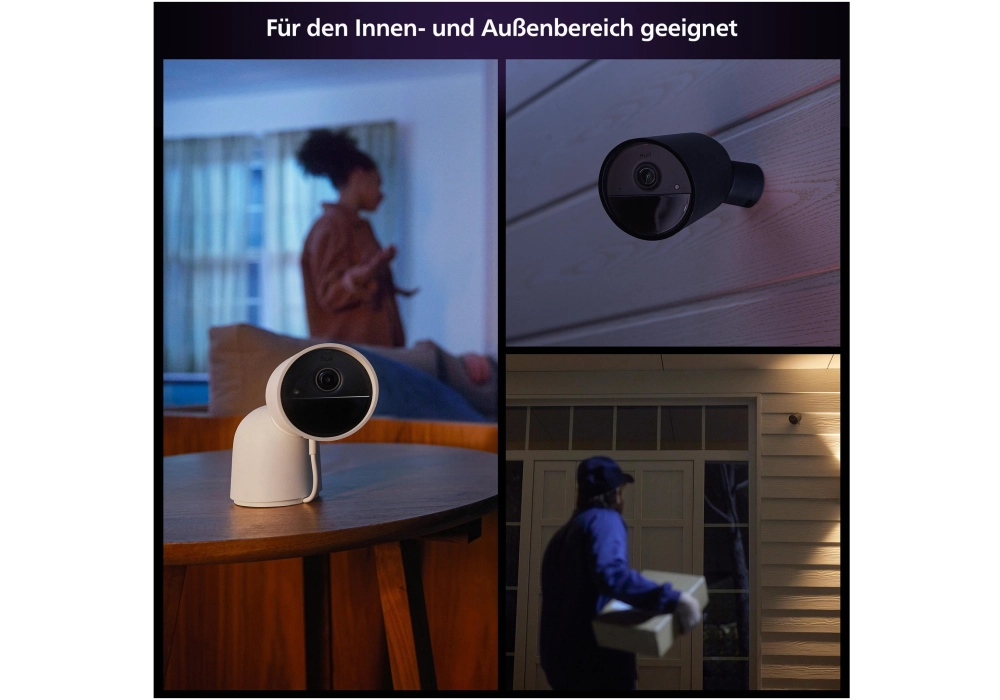 Philips Hue Secure Kit, caméra + capteur de contact, batterie, blanc/noir