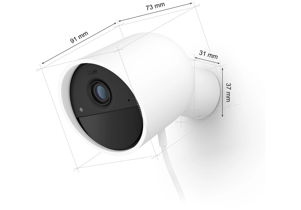 Philips Hue Secure Kit, caméra filaire + capteur de contact, blanc