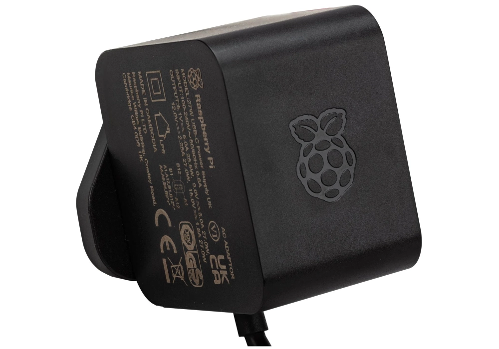 Raspberry Pi Alimentation SC1157 5 V, 5A, USB-C, Noir, Raspberry Pi 5