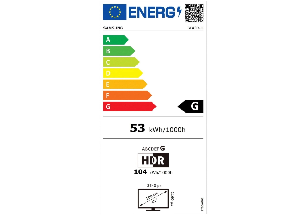 Samsung Ecran Public BE43D-H 43 "