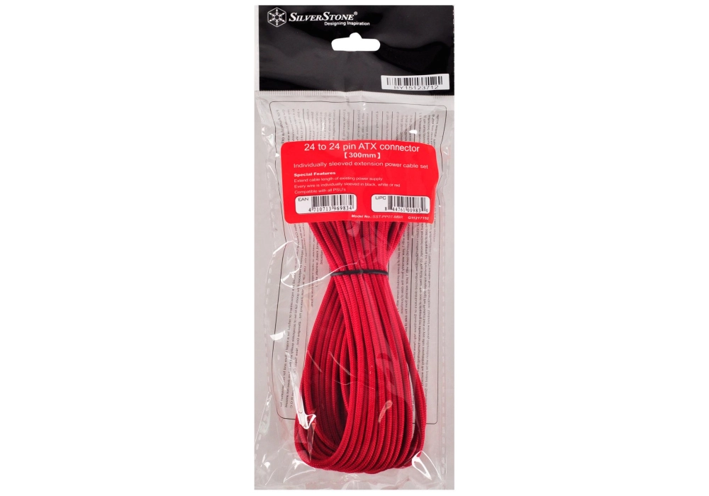 SilverStone Câble électrique de prolongation 24Pin - 24Pin rouge