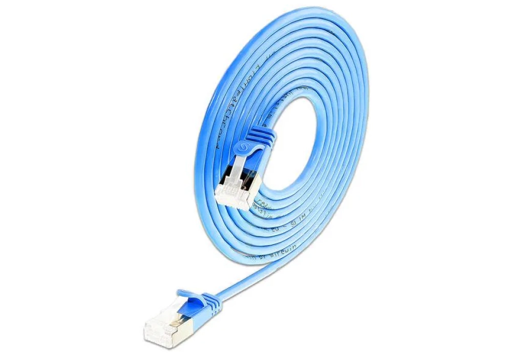 SLIM Câble patch slim  Cat 6A, U/FTP, 3 m, Bleu