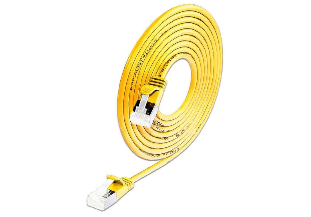 SLIM Câble patch slim  Cat 6A, U/FTP, 3 m, Jaune