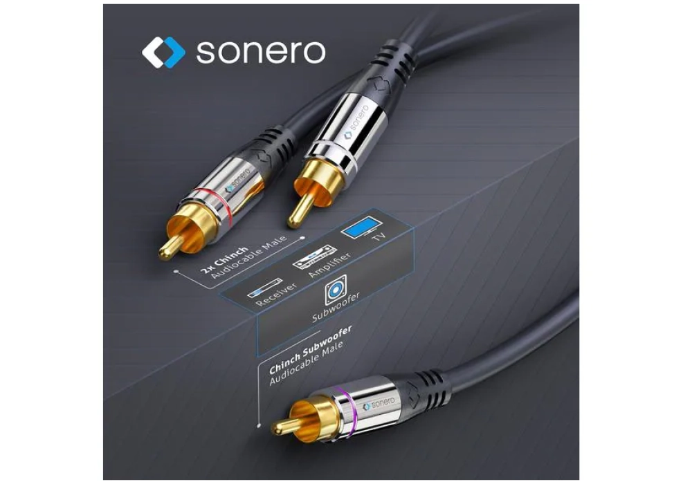 sonero Subwoofer stéréo / Mono Y-Cable Cinch - Cinch 5 m