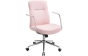 Songmics Chaise de bureau avec dossier rembourré et accoudoirs, Rose