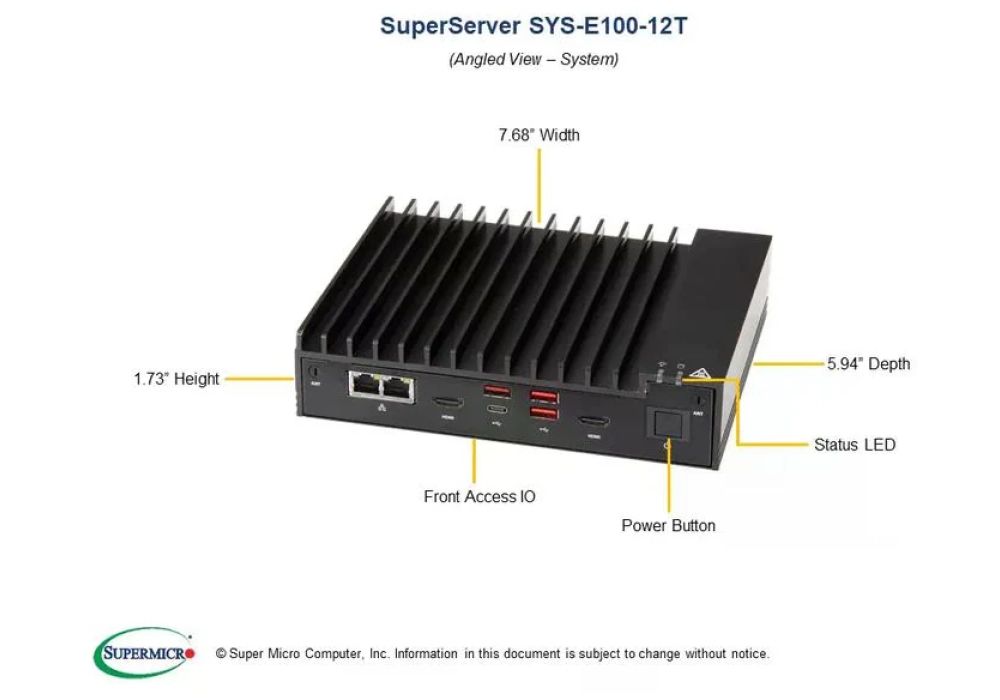 Supermicro Barebone IoT SuperServer E100-12T-C