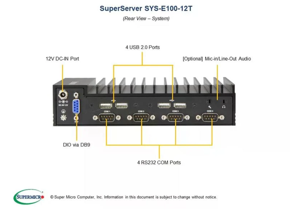 Supermicro Barebone IoT SuperServer E100-12T-E