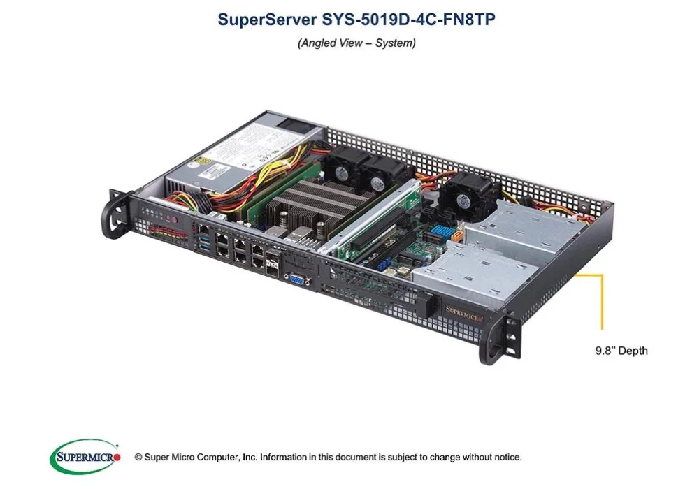 Supermicro Barebone SuperServer 5019D-4C-FN8TP